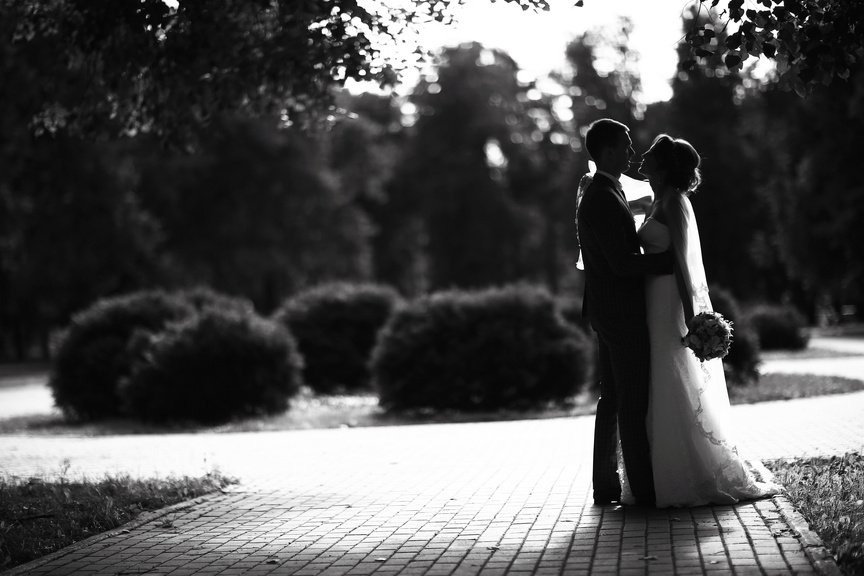 Wedding Black and White Photo 